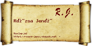 Rózsa Jenő névjegykártya