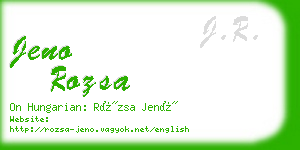 jeno rozsa business card